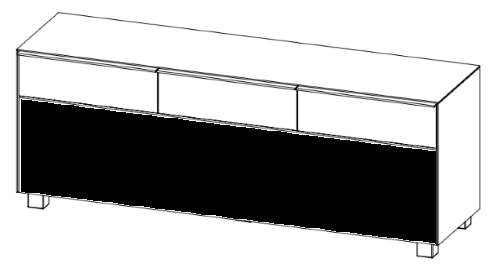 Maja 7775 Soundboard Weißglas matt - Akustikstoff schwarz